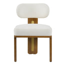 Modern Minimalist Round Upholstered Dining Chair Set of 2