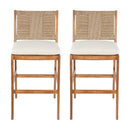 Outdoor Acacia Wood Bar Stools (Set of 2)
