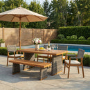 Outdoor 6 Pieces Acacia Wood Dining Set