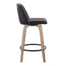 Toriano - Contemporary Fixed-Height Counter Stool & Swivel With Round Footrest (Set of 2) by HouseOfZazla