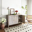 Accent Cabinet Farmhouse Style 4 Door Wooden Cabinet Sideboard Buffet Server Cabinet Storage Cabinet, For Living Room, Entryway, Hallway, Office, Kitchen And Dining Room by HouseOfZazla