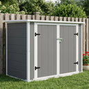 Resin Outdoor Storage Shed with Hydraulic Lid & Ramp 4.6x2.4 FT