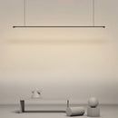 GobekUsa Sleek LED Pendant Lamp for Kitchen Bar Island - Minimalist Thin Rod Design, Metal Construction, Black Finish