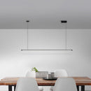GobekUsa Sleek LED Pendant Lamp for Kitchen Bar Island - Minimalist Thin Rod Design, Metal Construction, Black Finish
