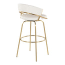 Jie - Fixed Height Contemporary Barstool With Swivel With Round Footrest (Set of 2) by HouseOfZazla
