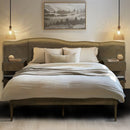 Queen Size Platform Bed Frame With Live Edge Headboard, Built In Nightstands - Dark Brown by HouseOfZazla