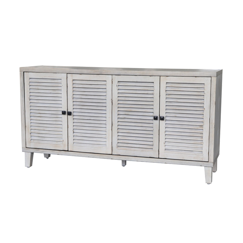Accent Cabinet 4 Shutter Door Wooden Cabinet Sideboard Buffet Server Cabinet Storage Cabinet, for Living Room, Entryway, Hallway, Office, Kitchen and Dining Room, Natural Wood Wash