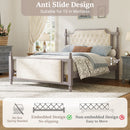 Queen Size Upholstered Platform Bed with Button Tufted Headboard by HouseOfZazla