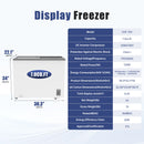 7.0 Cu.Ft Commercial Display Chest Freezer Inverter Energy Saving Ice