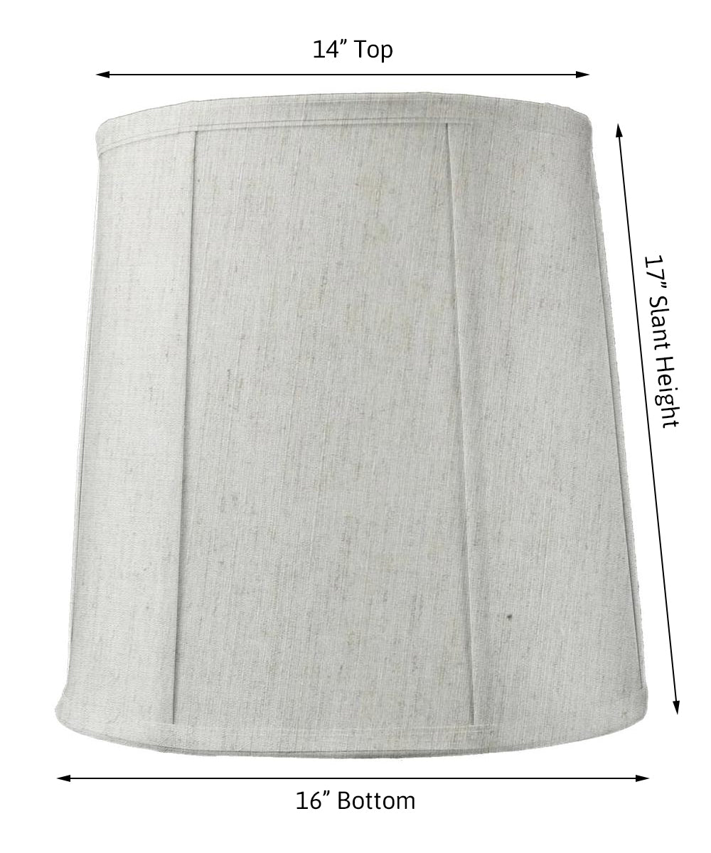 14"x16"x17" Tall Drum Lampshade Textured Oatmeal Fabric, Large Softback Cylinder for Tall Table Lamps, photo 2 of 6