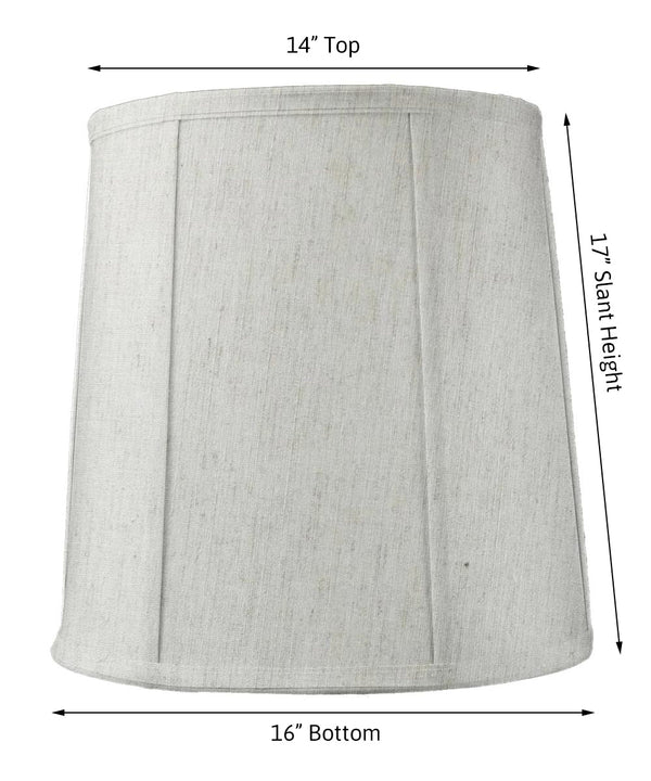 14"x16"x17" Tall Drum Lampshade Textured Oatmeal Fabric, Large Softback Cylinder for Tall Table Lamps, photo 2 of 6
