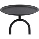 Lantern-shaped Metal End Table, Small Round Side Table, Modern Coffee Drink Cocktail Table, Small Accent Pedestal Table for Living Room Corners Small Spaces, 24'' Height