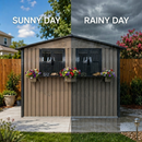 6x9 FT Outdoor Metal Storage Shed with Window & Flower Rack by HouseOfZazla