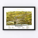 Vintage Map of Bristol, New Hampshire 1884