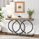 Console Table Narrow Long With Geometric Frame - Gray by HouseOfZazla