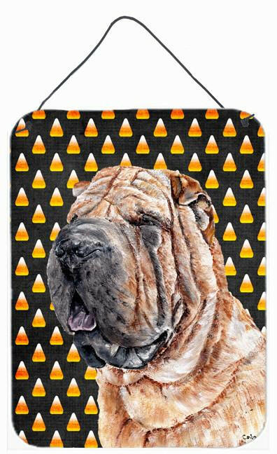 Shar Pei Candy Corn Halloween Wall or Door Hanging Prints SC9647DS1216