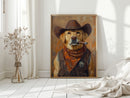 Golden Retriever Sheriff with Western Swagger