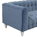 89" Modern Sofa Dutch Fluff Upholstered sofa with solid wood legs, buttoned tufted backrest,blue