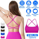 Cross Back Padded Sports Bra with Removable Pads by LJGDeals