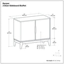 Harper - 2 Door Sideboard Buffet - Walnut Brown