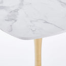 Square Tulip Dining Table For 2 - 4 People - Golden / White by HouseOfZazla