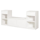 Entryway Storage Bench With Cushion, Drawers & Open Shelves by HouseOfZazla