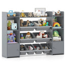 56 inch Large Toy Storage Organizer with 8 Removable Bins and Bookshelf by LJGDeals
