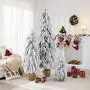 Pre-Lit Flocked Christmas Tree Set of 3 (3FT, 4.5FT, 6FT)