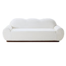 88 in. Round Arm Cloud Curved 3-Seater Modern Upholstered Chenille Sofa, Snow by HouseOfZazla