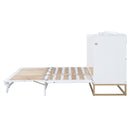 Murphy Bed With Frosted Glass Doors Design, Fake Drawers, Metal Legs by HouseOfZazla