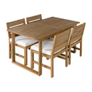 U_STYLE Farmhouse 5-Piece Outdoor Patio Dining Set with Adjustable Legs by HouseOfZazla