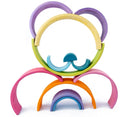 12-Piece Large Wooden Rainbow Stacking Blocks – Pastel / Macaron Colors