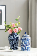 9.5x9.5x18" Porcelain Decorative Ginger Jar by HouseOfZazla