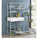Draper - 5 Shelf LED Wine Cabinet With Pull Out Drawer - Gloss White by HouseOfZazla