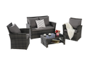 4 Pieces Outdoor Patio Furniture Sets Garden Rattan Chair Wicker Set