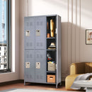 6 Door Lockers With Lock For Employees, Storage Cabinet For Home, Gym, Office, School, Garage - Gray by HouseOfZazla