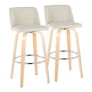 Toriano - Contemporary, Fixed Height Barstool Swivel & Round Footrest (Set of 2) by HouseOfZazla