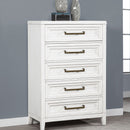 Inverness - 5 Drawer Bedroom Chest - White by HouseOfZazla