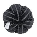 Set of 2, 7x7x7" Fabric Black Stripe Pumpkin Decor