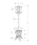 Coat Rack, Hall Tree, Free Standing, 8 Hooks, Entryway, Umbrella Holder, Transitional - Black by HouseOfZazla