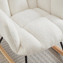 Glider Chair for Living Room Tufted Upholstered Teddy Fabric Rocking Chair