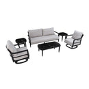 6 Piece Outdoor Conversation Set With Swivel Chairs - Ember Black by HouseOfZazla