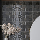 Black 4x4 Glossy Ceramic Square Deco Tile (50 pack, 5.39 sq ft/case)