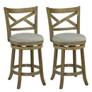 25/30 Inch Swivel Bar Stools Set of 2 with Backrests and Wood Frame by LJGDeals