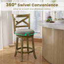 25/30 Inch Swivel Bar Stools Set of 2 with Backrests and Wood Frame by LJGDeals