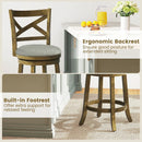 25/30 Inch Swivel Bar Stools Set of 2 with Backrests and Wood Frame by LJGDeals