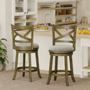 25/30 Inch Swivel Bar Stools Set of 2 with Backrests and Wood Frame by LJGDeals