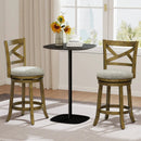25/30 Inch Swivel Bar Stools Set of 2 with Backrests and Wood Frame by LJGDeals