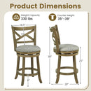 25/30 Inch Swivel Bar Stools Set of 2 with Backrests and Wood Frame by LJGDeals