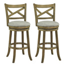25/30 Inch Swivel Bar Stools Set of 2 with Backrests and Wood Frame by LJGDeals
